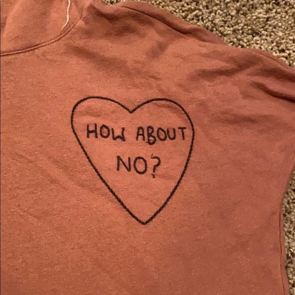 Lucky Brand How About No Distressed Cropped Hoodie - Picture 3 of 5